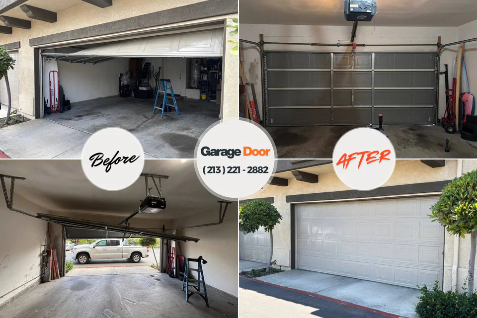 Before and after: garage door repair Sherburn, MN